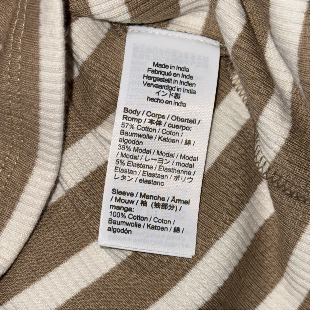 NWT J.Crew Off-the-Shoulder Puff Short Sleeve Coquette Shirt Brown White Size 2X - Picture 5 of 11